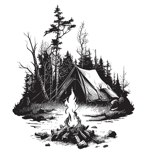 Decorative campfire illustration