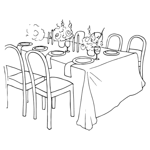 Decorative dinner illustration